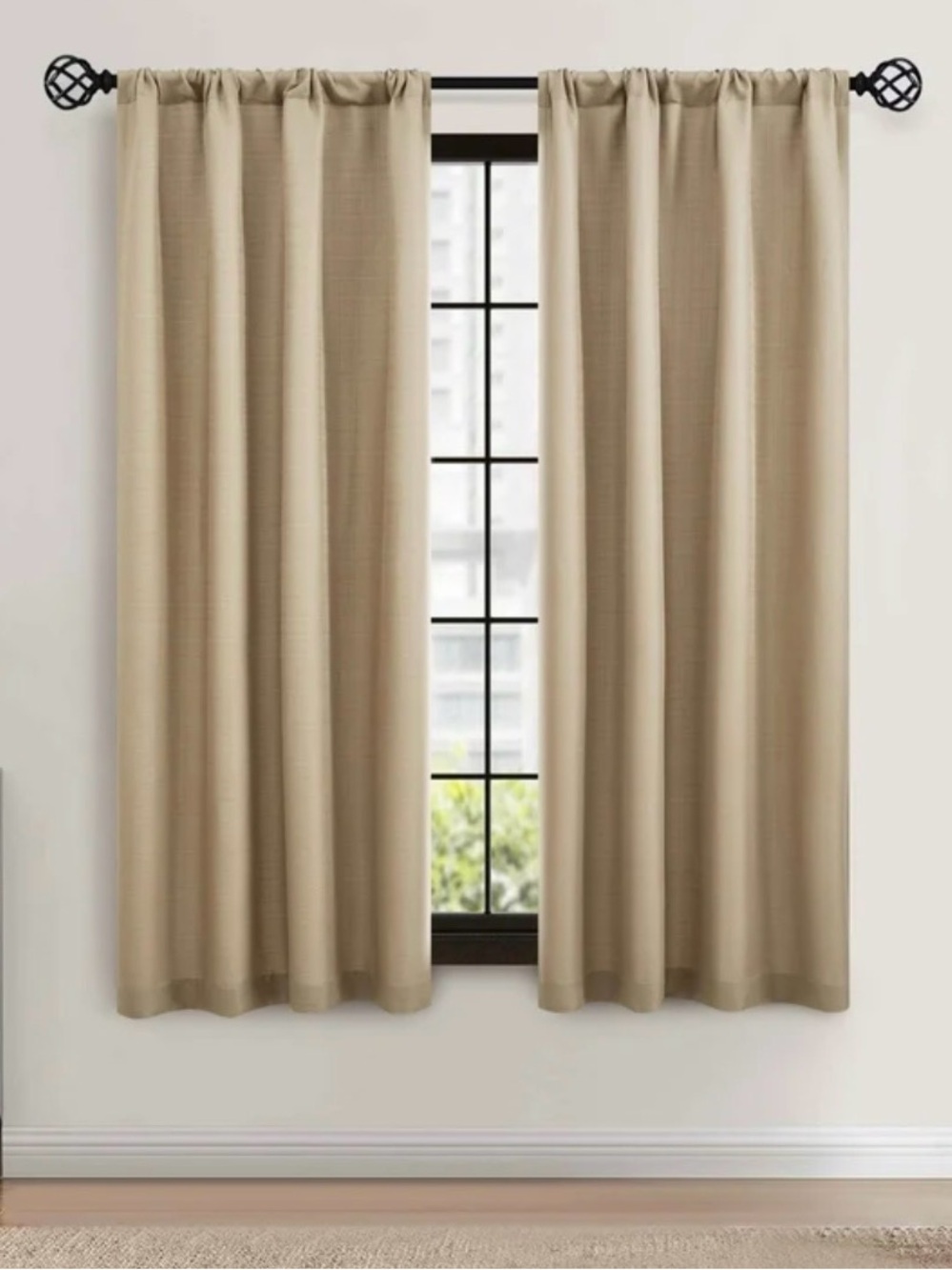 Mainstays Set of 4 Rod Pocket Curtain Panels